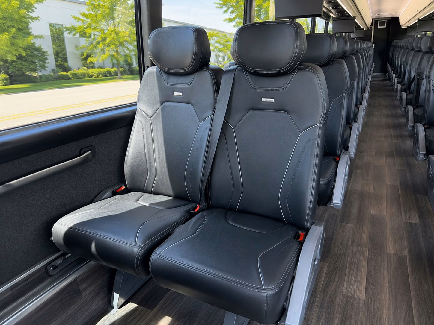 56 passenger charter bus inside